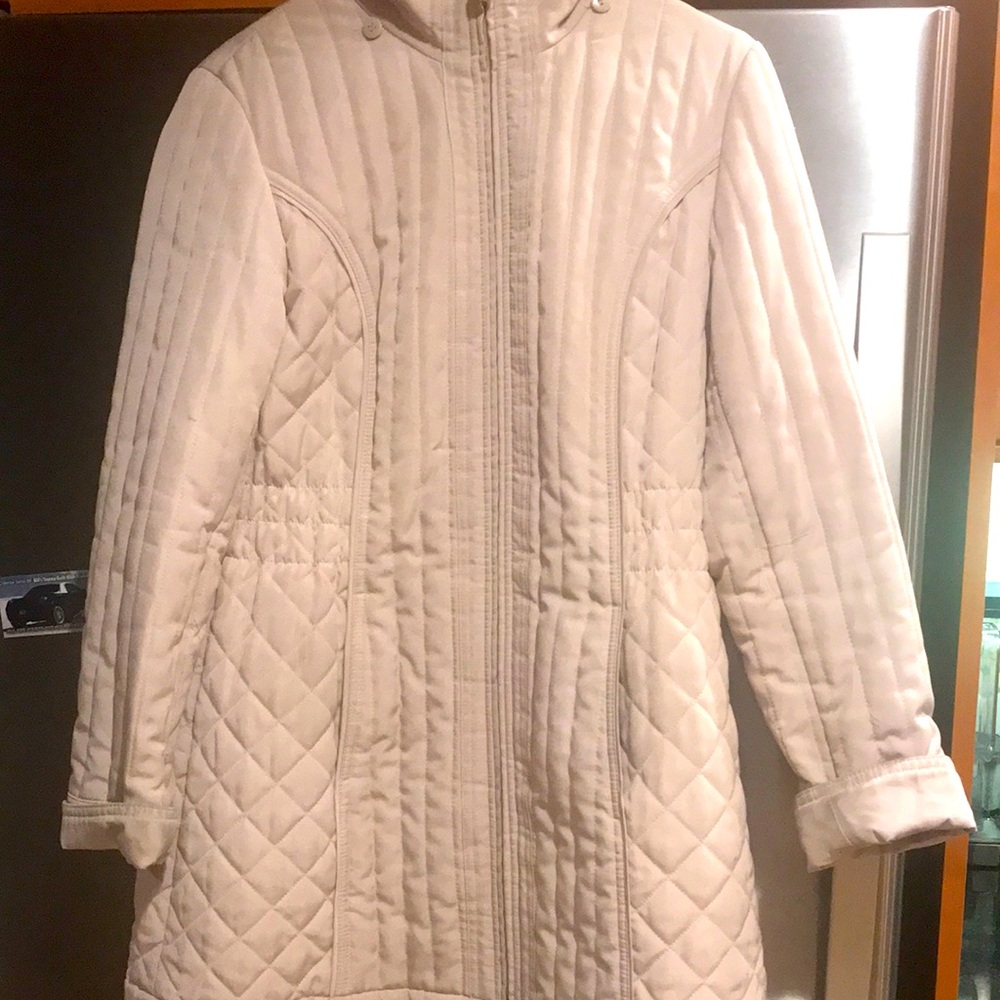 Liz Claiborne Womens Beige Rain Coat